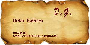 Dóka György névjegykártya