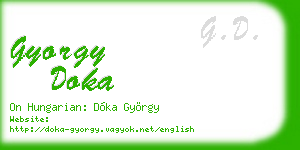 gyorgy doka business card